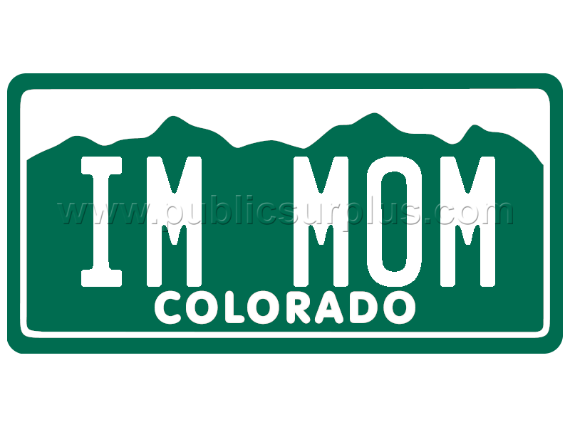 Mother's Day "IMMOM" CO Vanity License Plate — photo 1