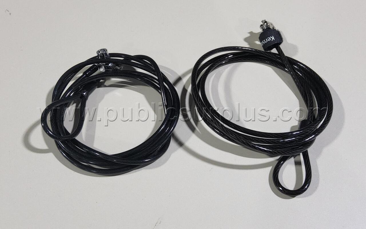 LOT OF 2 KEY CABLE LOCKS (NO KEYS) — photo 1