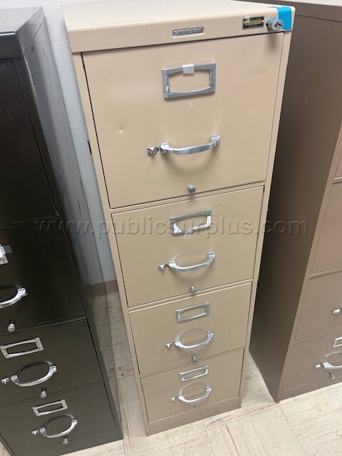 Steelcase Tan Vertical File Cabinet — photo 1