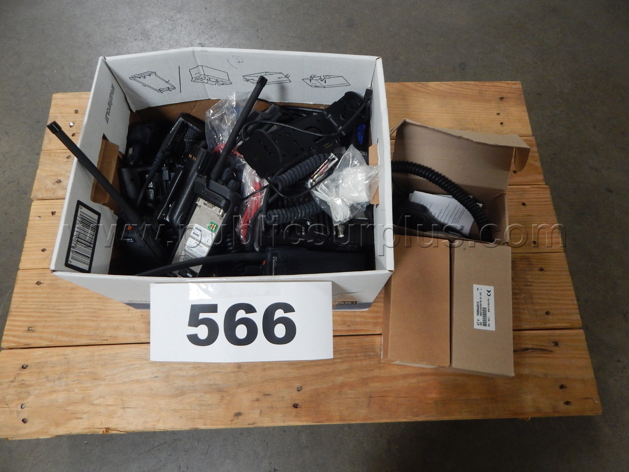 Lot 566 - (1) Box of Various Motorola Radios & Equipment — photo 1
