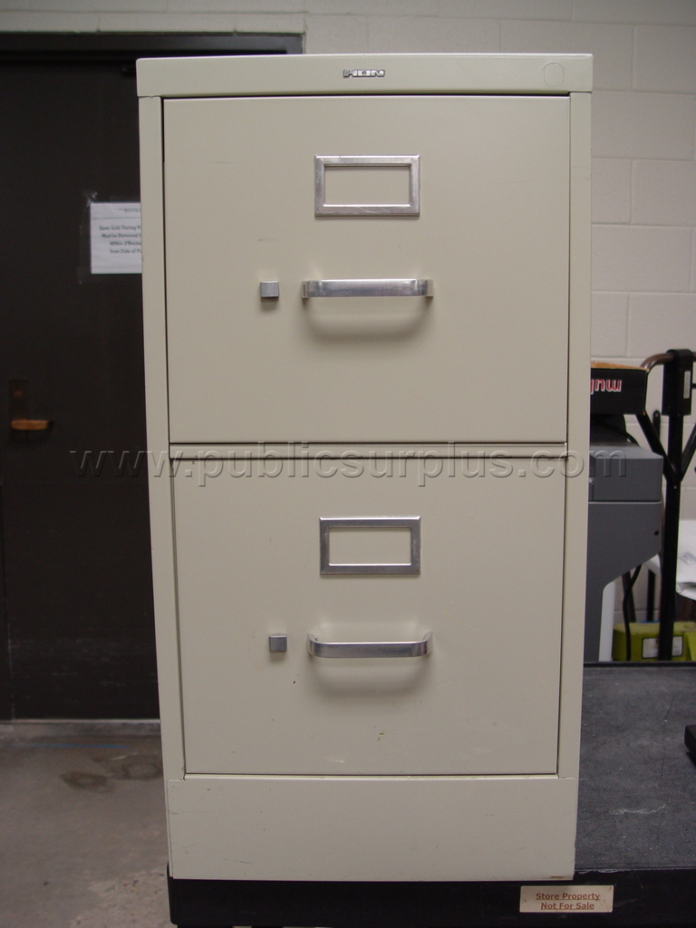 2 Drawer Beige File Cabinet 15" x 25" x 29" — photo 1