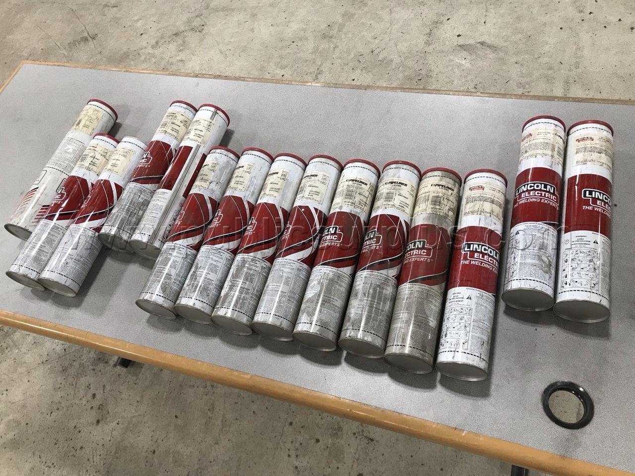 Assortment of Lincoln Electric Welding Electrodes Sticks (Qty: 15 cans) — photo 1