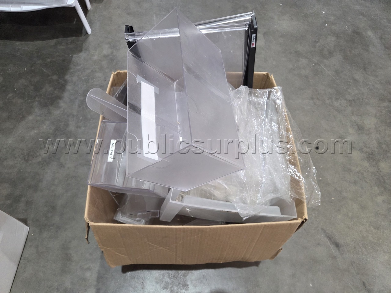 Box of Miscellaneous Acrylic Items — photo 1