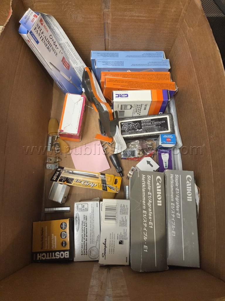 Box of Miscellaneous Office Supplies — photo 1