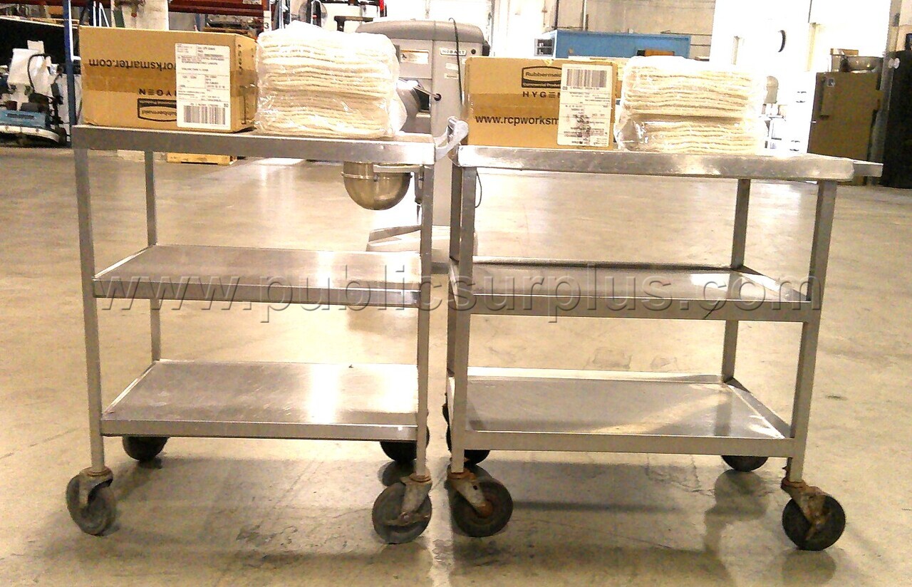 2 Stainless Steel Carts on Wheels — photo 1