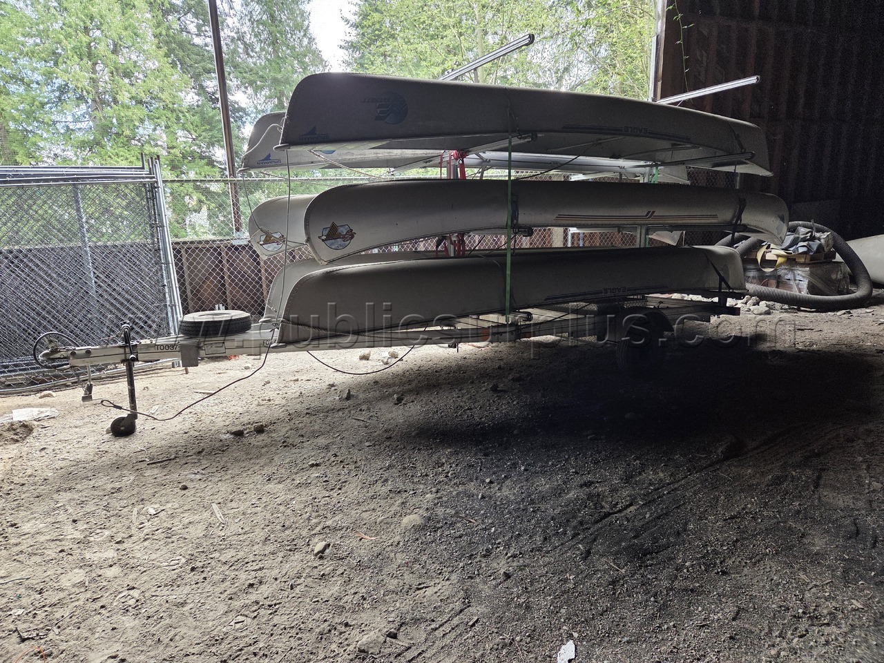 (12) Canoes with (1) Canoe Trailer and (31) Canoe Paddles — photo 1