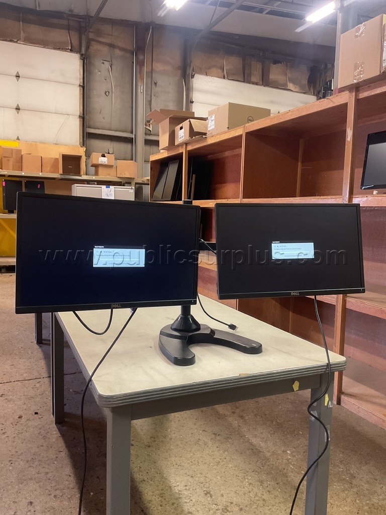 Dual Monitor Stand & Monitors Lot # 4664 — photo 1