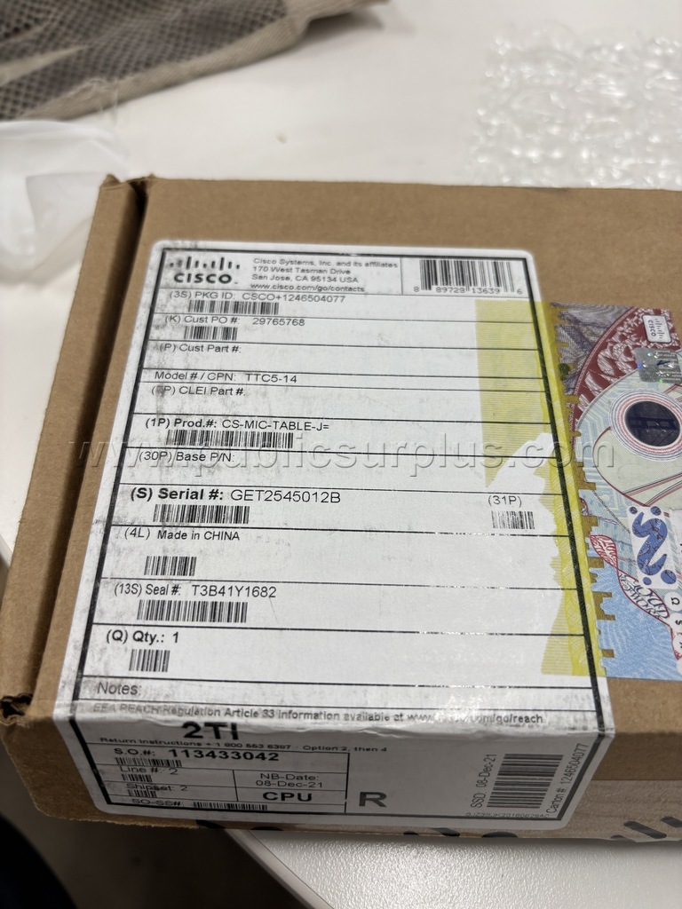 Lot 930E - Cisco Table Microphone with 4-Pin Mini Jack Connector PCS-MIC-TABLE-J — photo 1