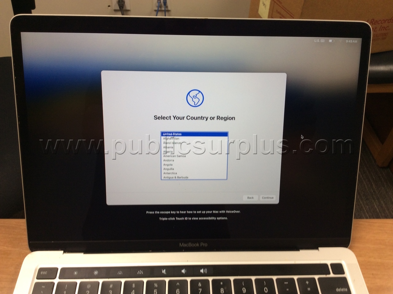 (C) A1989 Apple MacBook Pro Serial #C02ZP1T1LVDC  (Battery Charger Not Included) — photo 1