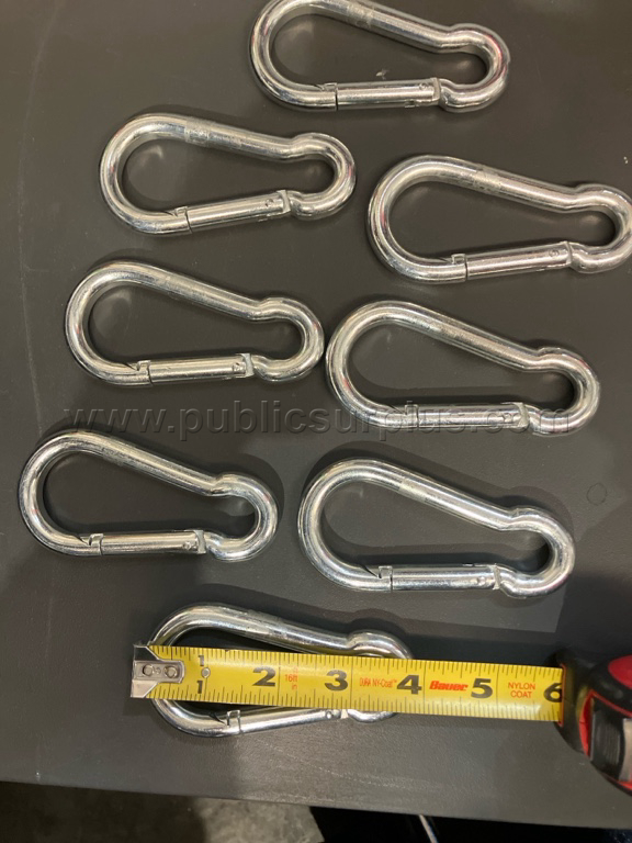 Lot of 8 - Zinc Plated Asymmetric Steel Carabiner - J — photo 1