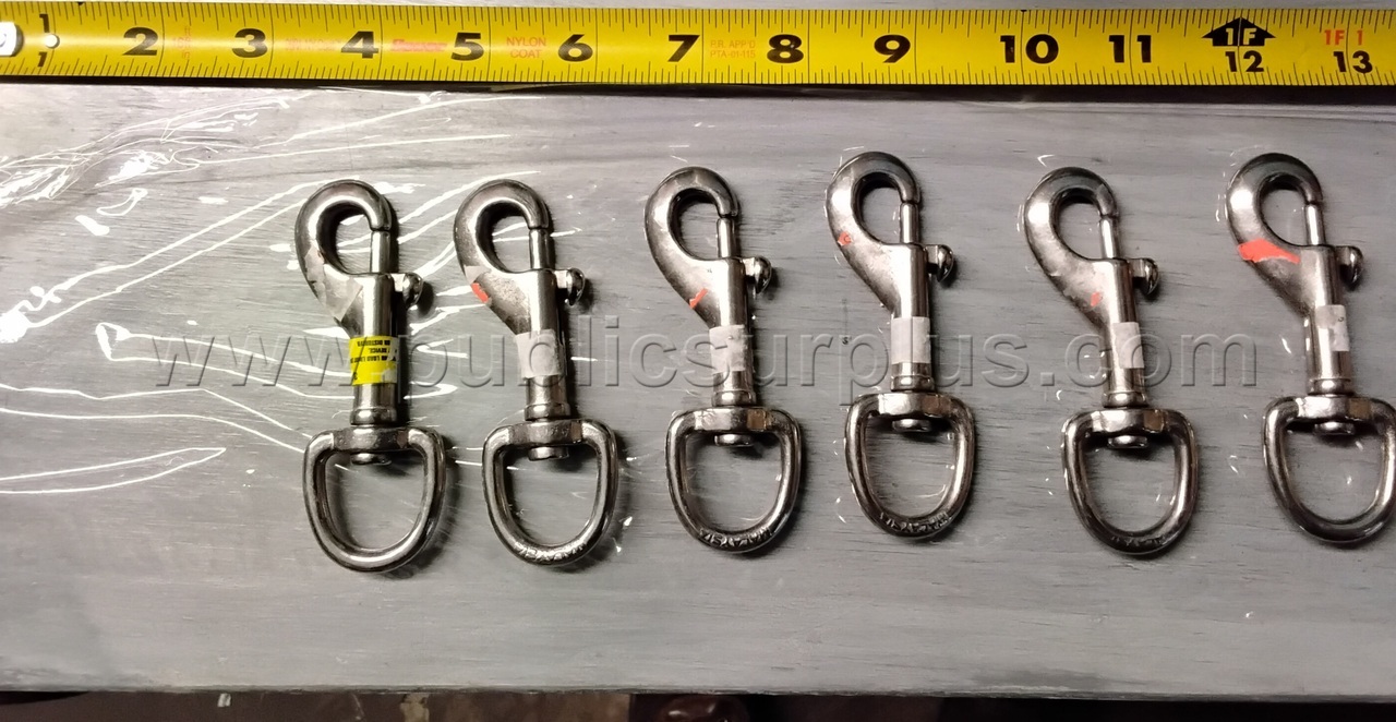 Lot of Six Nickel Finished Swivel Snap Clasps - Short Type - E — photo 1