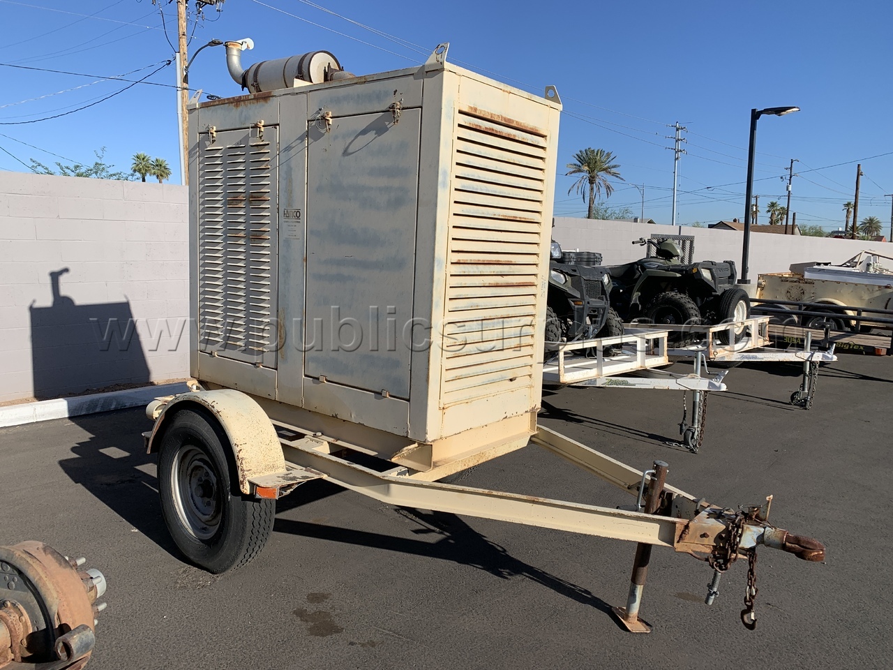 1986 Hanco Trailer Mounted Generator, NO TITLE /KK — photo 1