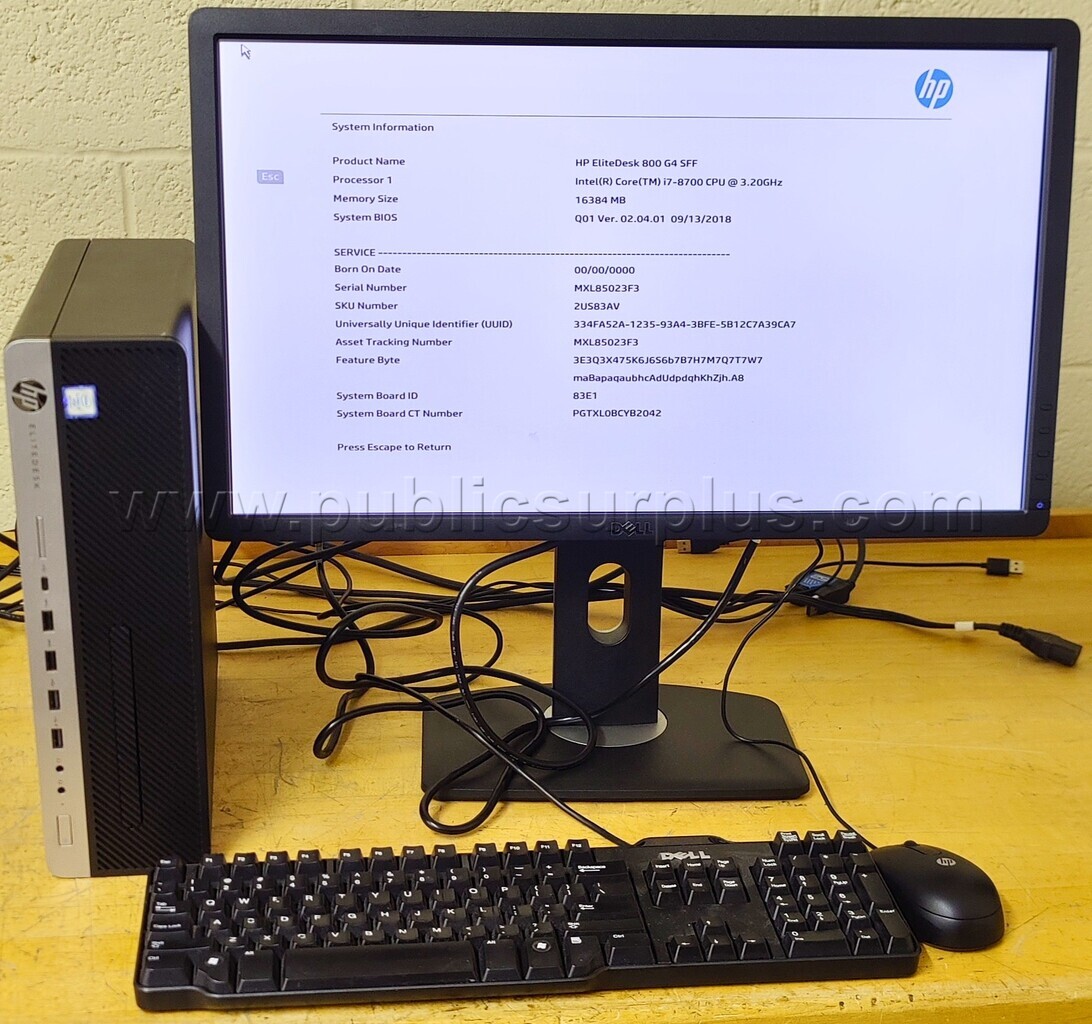 Computer System - HP EliteDesk PC, Monitor 23" — photo 1