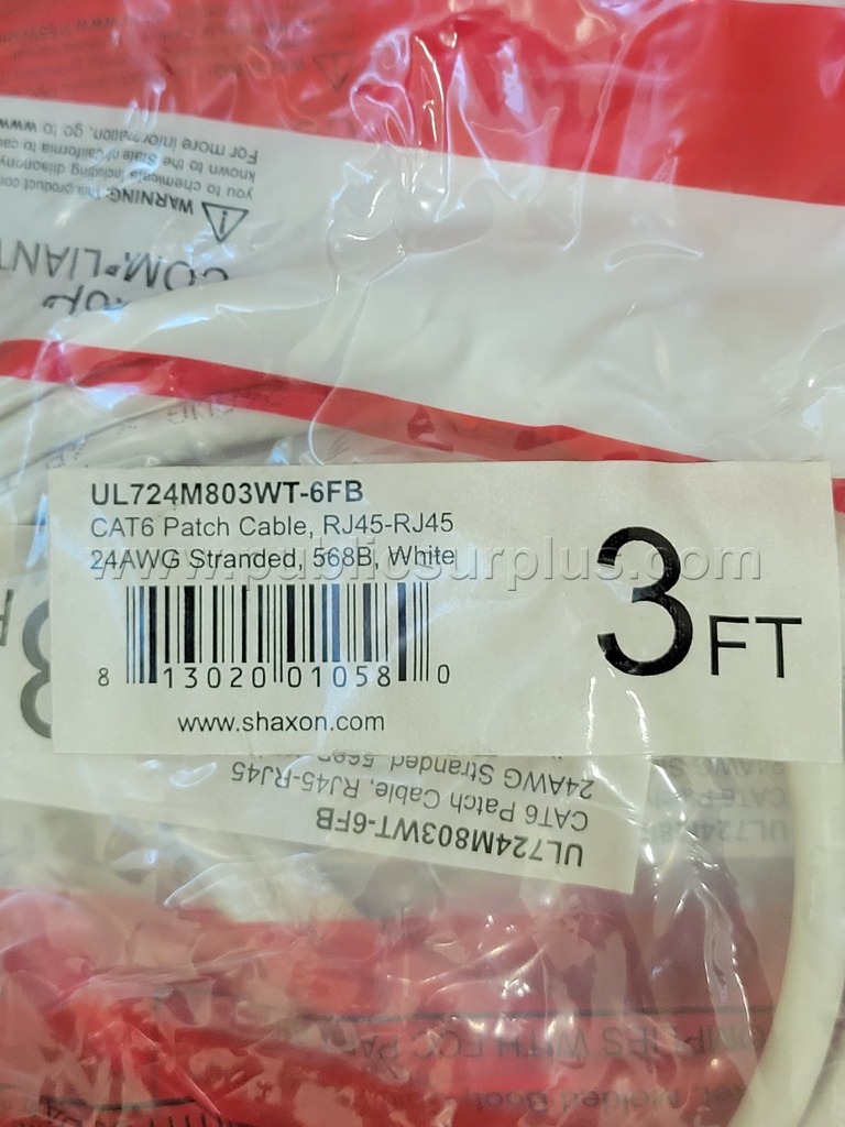 3' CAT6 PATCH CABLES, NEW in PACKAGES LOT #7 — photo 1