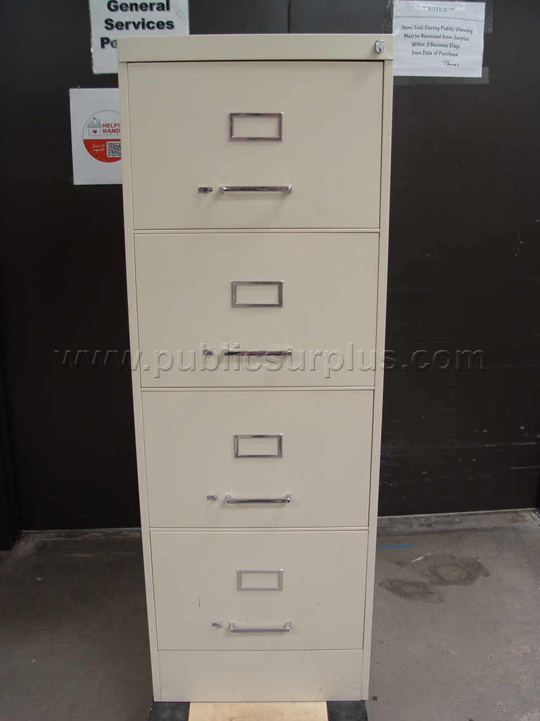4 Drawer Metal File Cabinet 18" x 28" x 52" — photo 1