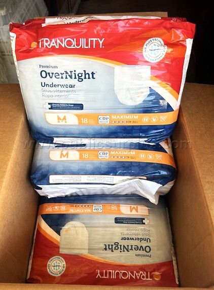 4 18-CT NEW PACKS OF TRANQUILITY PREMIUM OVERNIGHT UNDERWEAR — photo 1