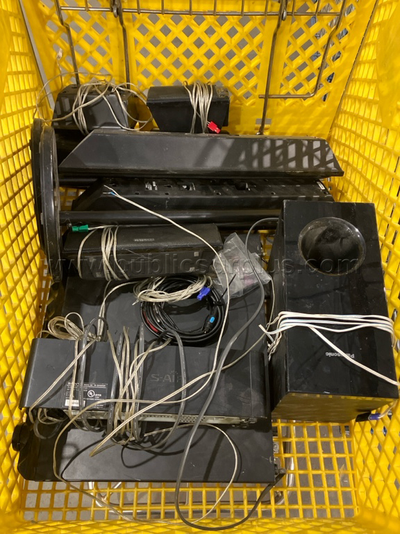 Cart of Speakers and Other Electronics - Yard — photo 1