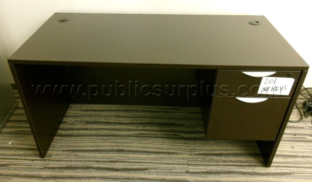 Wood Desk w/ 2 Drawers (#201) — photo 1