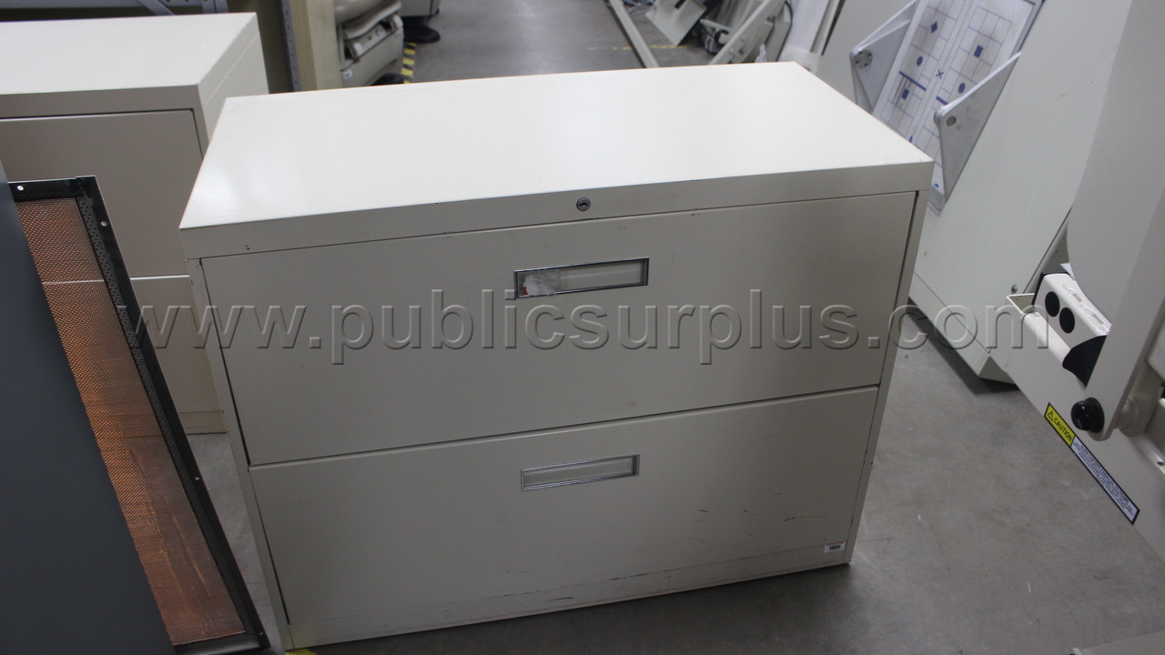 Tan 2 Drawer Metal file Cabinet 3' x 18" x 28" — photo 1