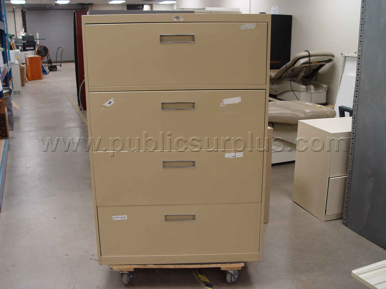 4 Drawer Metal File Cabinet 36" x 18" x 53" — photo 1