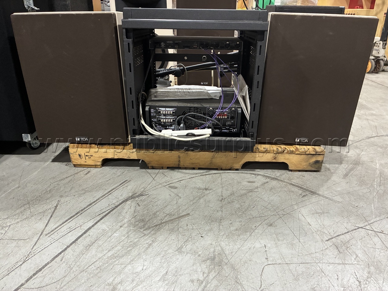 Pair of TOA Speakers and Amplifier — photo 1