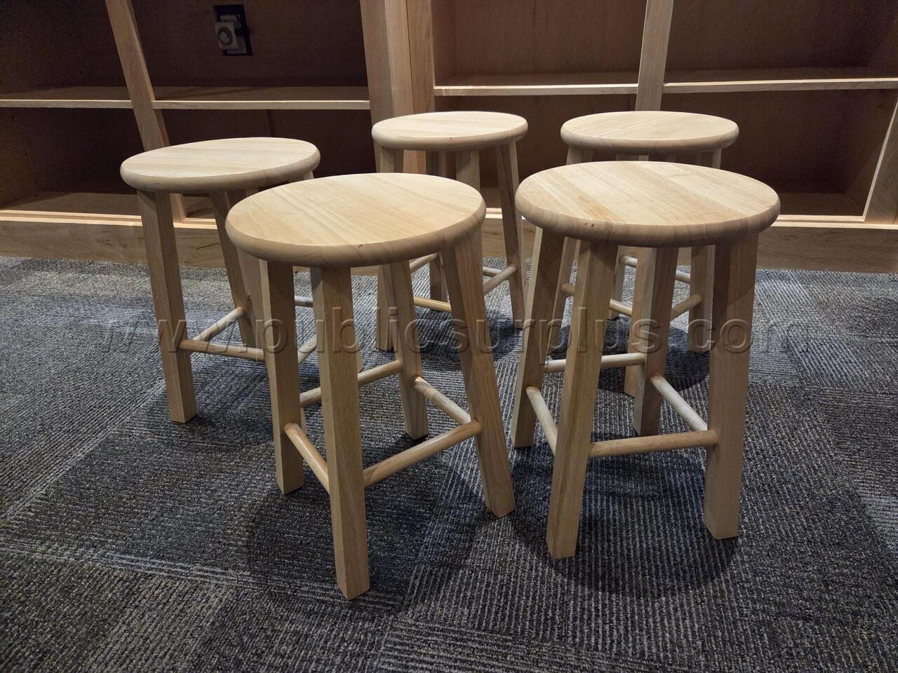 Set of 5 Wooden Stools — photo 1