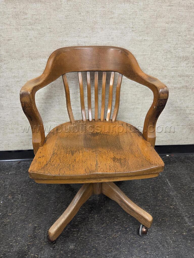 Solid Wooden Rolling Chair with Arms — photo 1