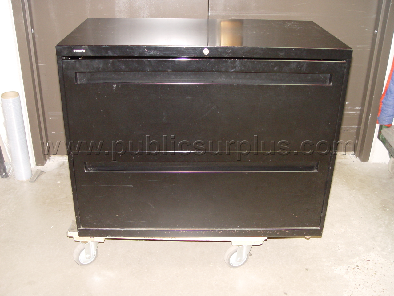 Black 2 Drawer File Cabinet 36" x 19" x 29" — photo 1