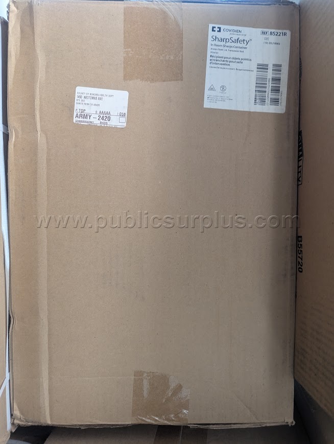 COVIDIEN SharpSafety Sharps Container Always Open Lid Trasparent 3Gal LOT Q(18) — photo 1