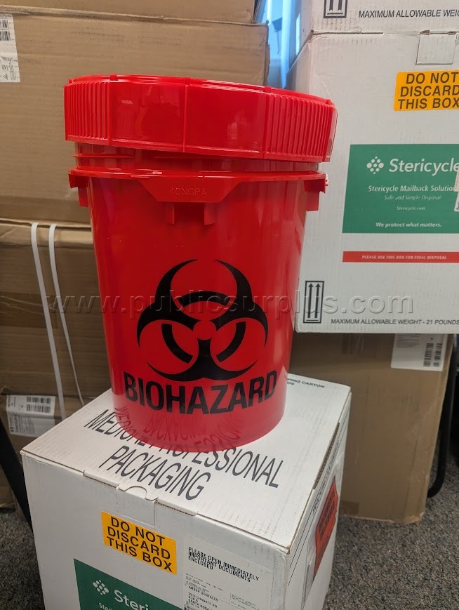 Stericycle 5 Gallon Medical Waste Mailback System Model 5GWMV5 LOT Q(8) — photo 1