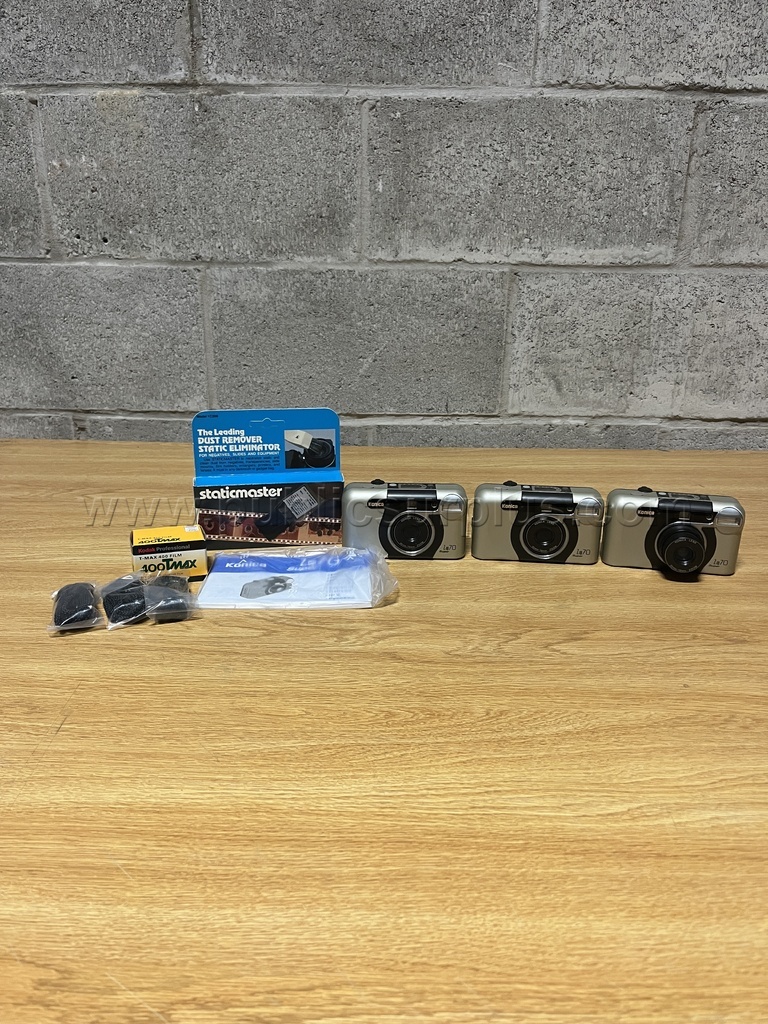 Lot of 3, Konica Z-up 70 Super Camera w/ Misc. Extra — photo 1