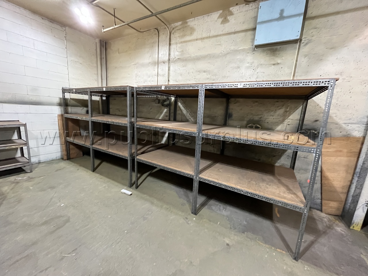 LOT 56 Shelving units 12 individual shelving units connected in 2's — photo 1