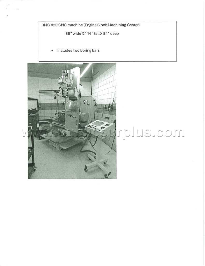 S2278-RMC V20 CNC Engine Machine Block Machining — photo 1