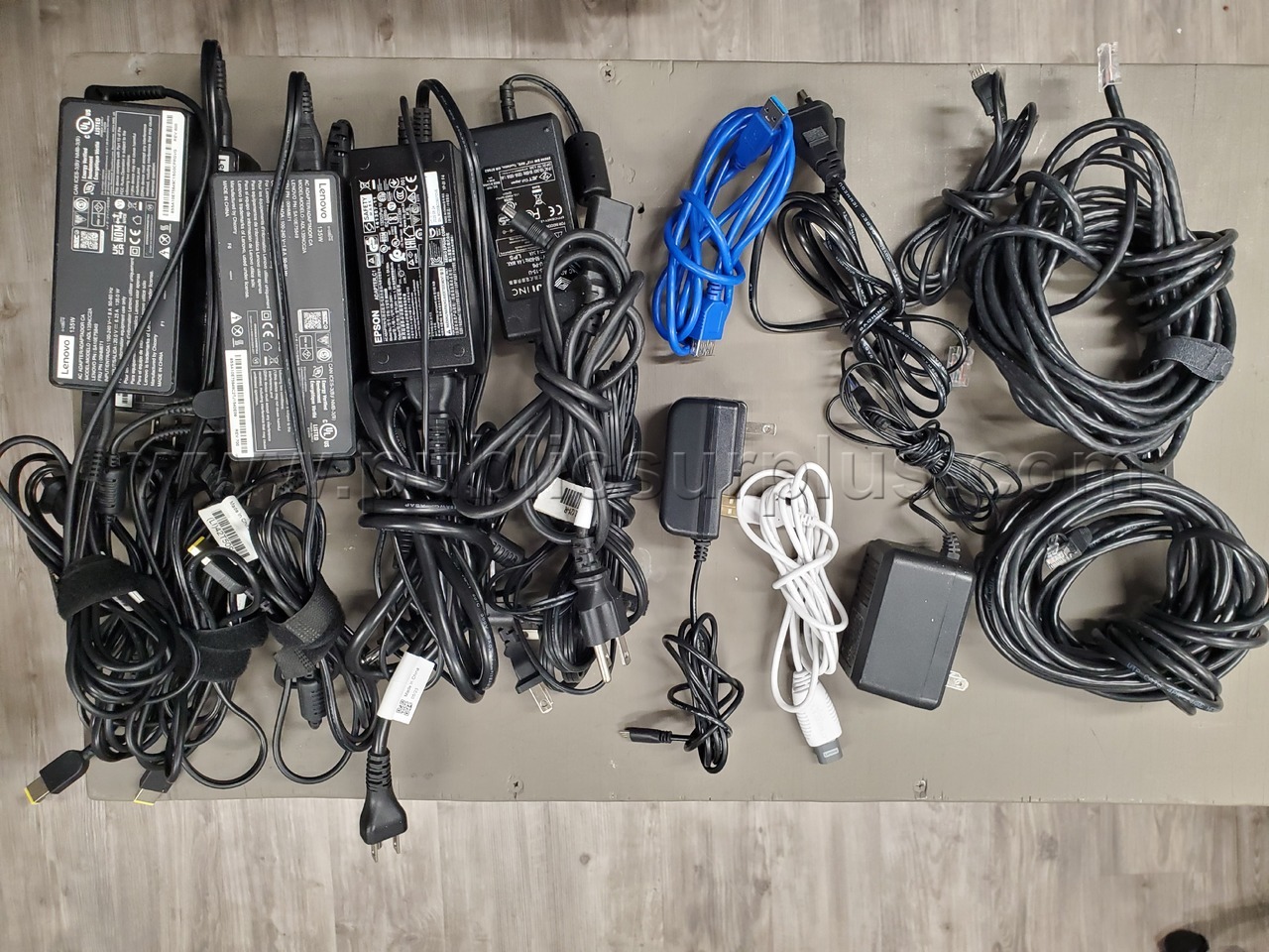 Lot of Power Cords, Video Cables, Chargers, Adapters Etc. — photo 1