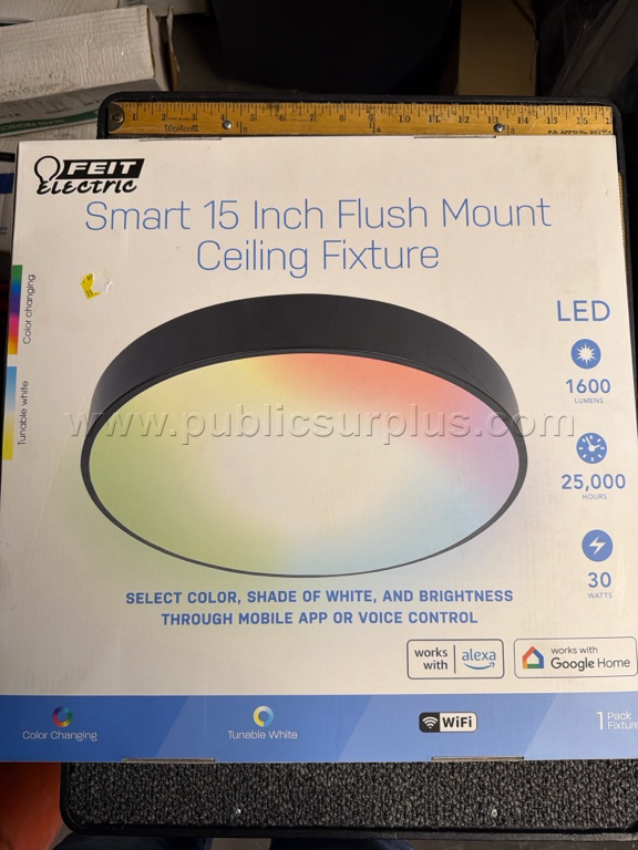 Smart 15in Flush Mount LED Ceiling Fixture - E — photo 1