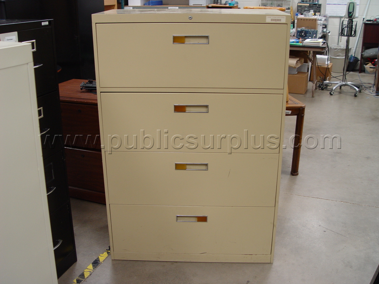 4 Drawer Metal File Cabinet 36" x 18" x 53" — photo 1