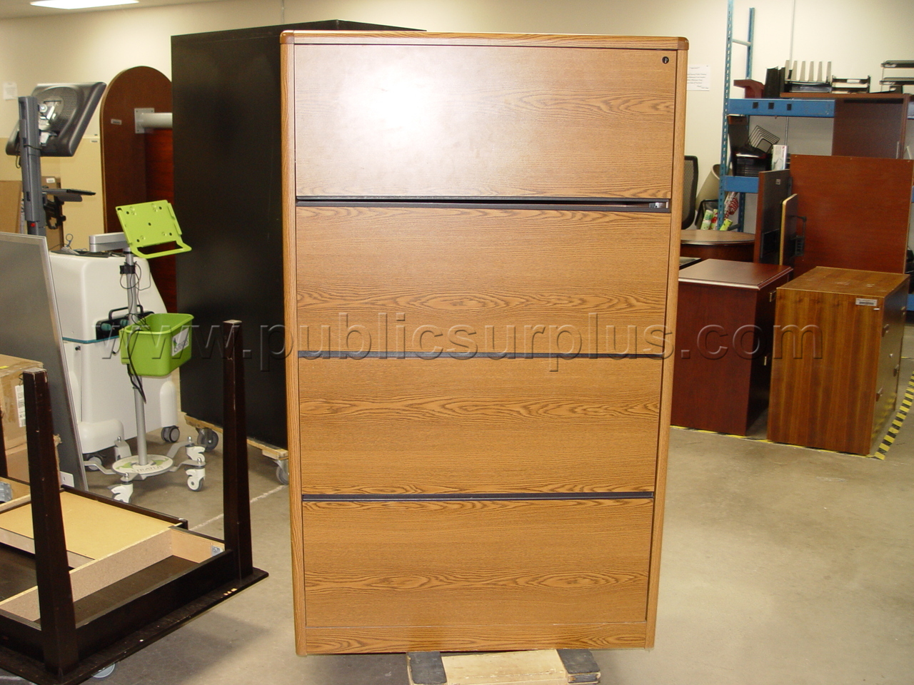 4 Drawer Wood Cabinet 3' x 20" x 59" — photo 1