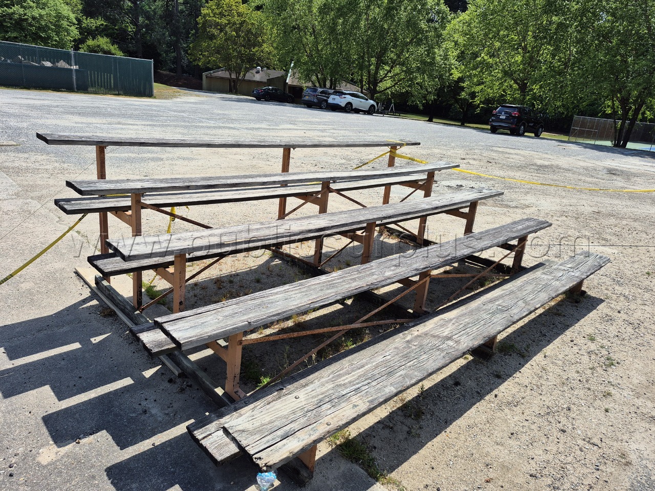 Wood Bleacher with Steel Frame — photo 1
