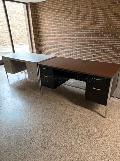 Double Pedestal Metal Desks (Qty of 2) — photo 1