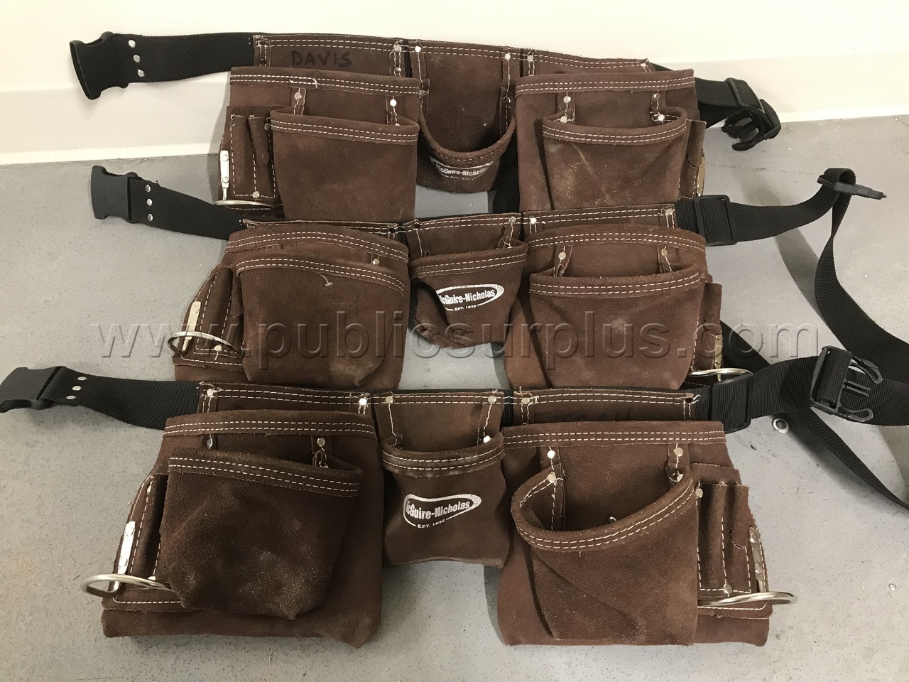 McGuire-Nicholas Suede Leather Tool Belts (Qty:3) — photo 1