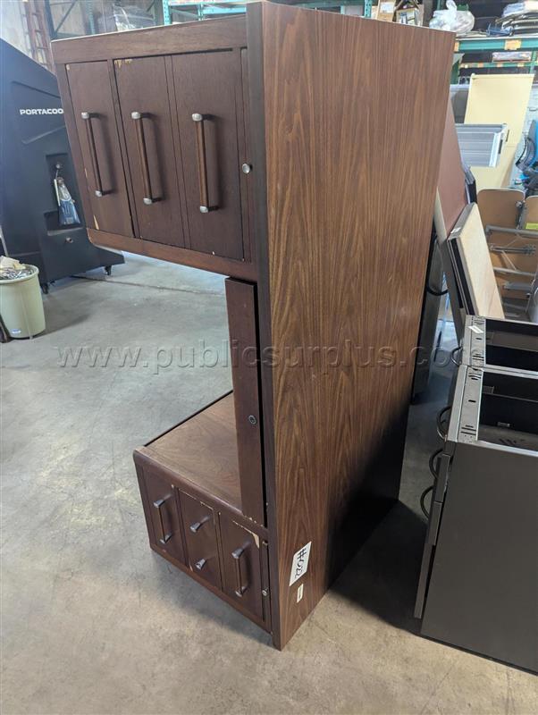 #022 WOODEN DESK W/ DRAWERS — photo 1