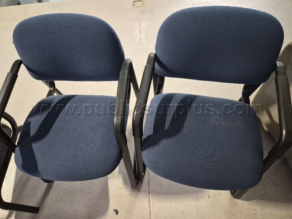 2 Dark Blue Chairs w/Armrests — photo 1