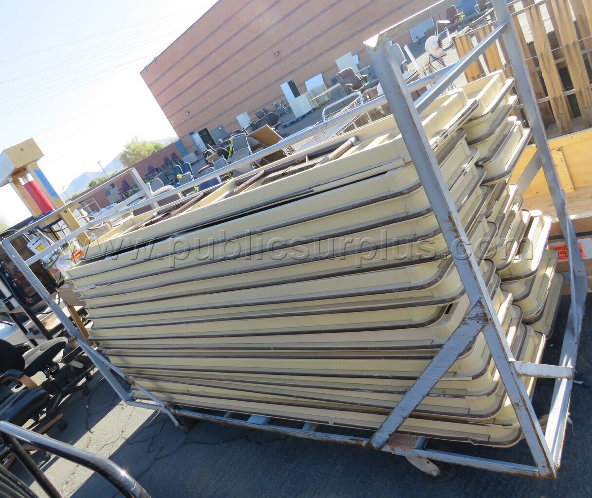 Table Cart with 29 Folding Tables **Unknown Condition** — photo 1