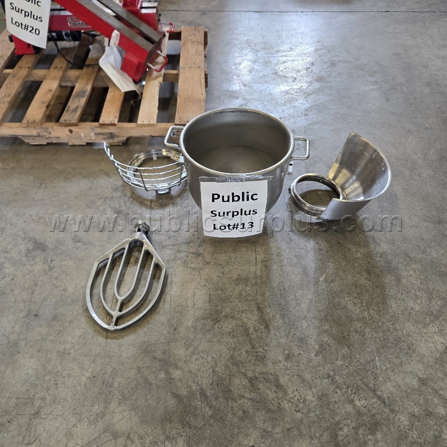 Lot #13: Commercial Mixer Bowl and Guards — photo 1