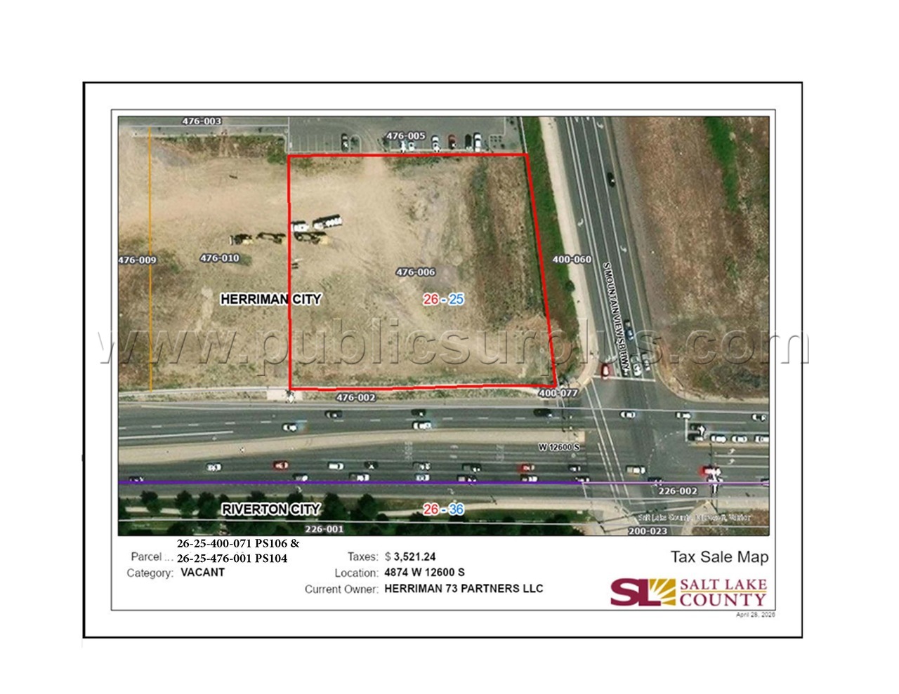 VACANT 26-25-400-071 PS106 & 26-25-476-001 PS104 (sold together) — photo 1