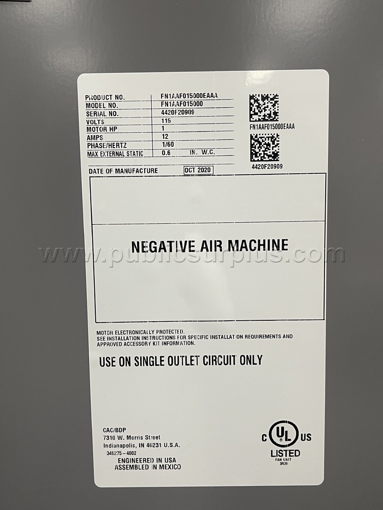 Carrier Opticlean Air Scrubber, Model FN1AAF015000 (80) — photo 1