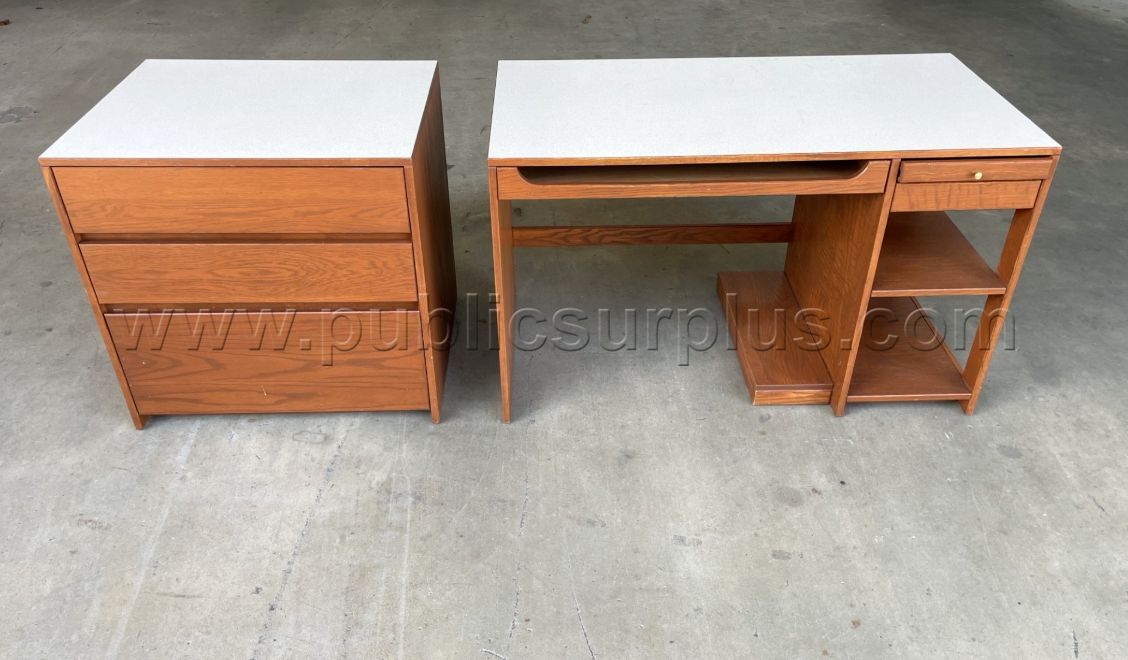 Student Dorm Dresser & Desk Set (Lot of 2) DD - (0714) — photo 1