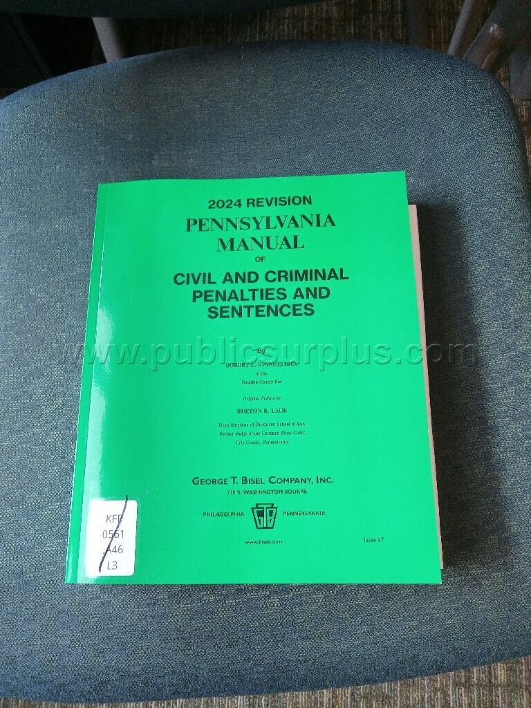 Bisel PA Manual of Civil & Criminal Penalties and Sentences — photo 1