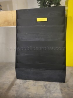 Black Floor-Standing Tiered Magazine Display Rack — photo 1