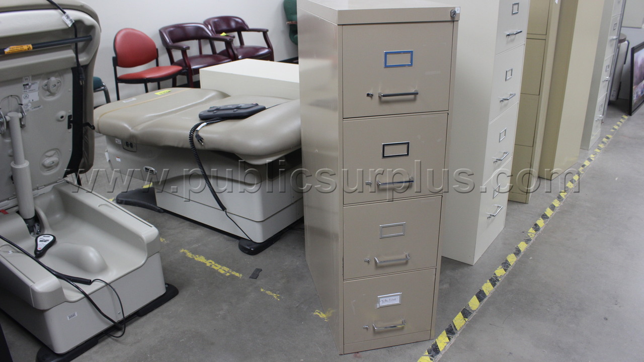Beige 4 Drawer Metal File Cabinet 29" x 15" x 49" — photo 1